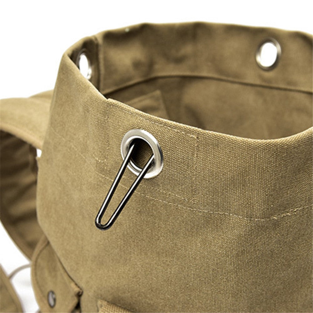 Stylish Men Canvas Rucksack Large Capacity Outdoor Travel Backpack, Upgraded Version Size S