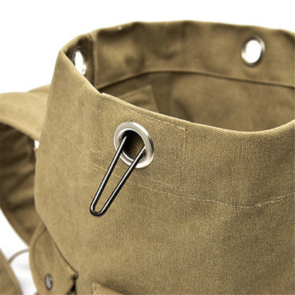 Stylish Men Canvas Rucksack Large Capacity Outdoor Travel Backpack, Upgraded Version Size S