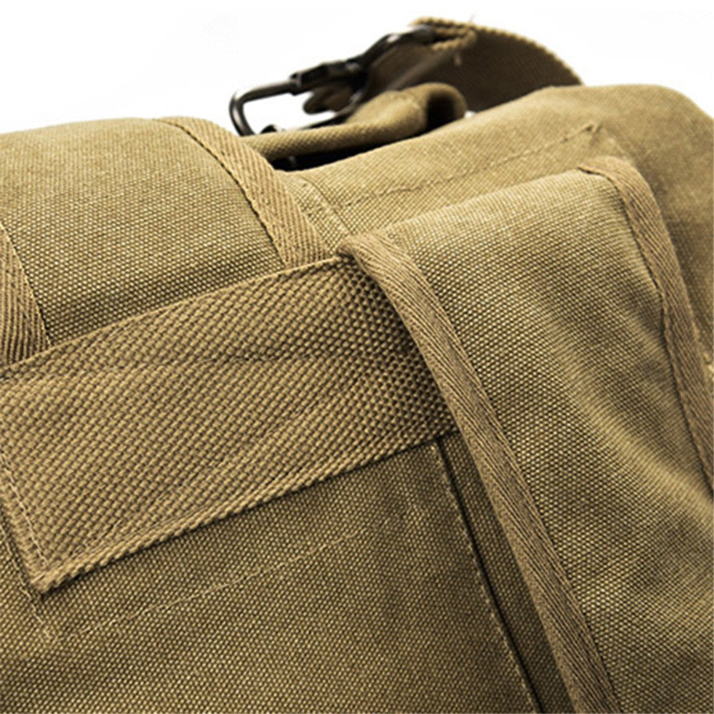 Stylish Men Canvas Rucksack Large Capacity Outdoor Travel Backpack, Upgraded Version Size S