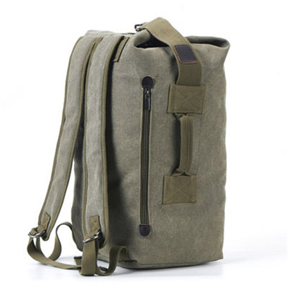 Stylish Men Canvas Rucksack Large Capacity Outdoor Travel Backpack, Upgraded Version Size S
