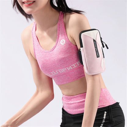 Cell Phone Armband for 6.8'' Phone PU Leather + Polyester Sweatproof Sports Arm Pouch Bag with Adjustable Elastic Band