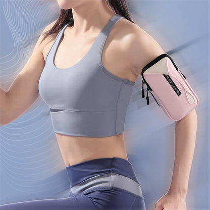 Cell Phone Armband for 6.8'' Phone PU Leather + Polyester Sweatproof Sports Arm Pouch Bag with Adjustable Elastic Band