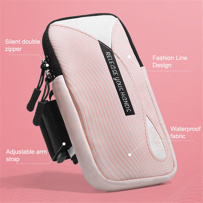 Cell Phone Armband for 6.8'' Phone PU Leather + Polyester Sweatproof Sports Arm Pouch Bag with Adjustable Elastic Band