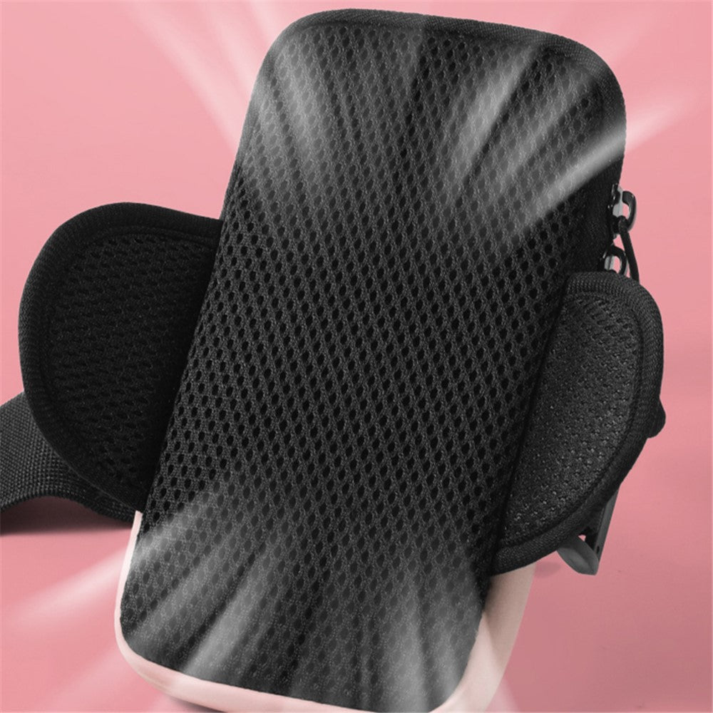 Cell Phone Armband for 6.8'' Phone PU Leather + Polyester Sweatproof Sports Arm Pouch Bag with Adjustable Elastic Band