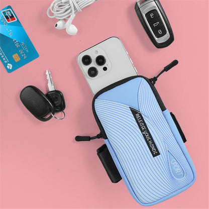 Cell Phone Armband for 6.8'' Phone PU Leather + Polyester Sweatproof Sports Arm Pouch Bag with Adjustable Elastic Band