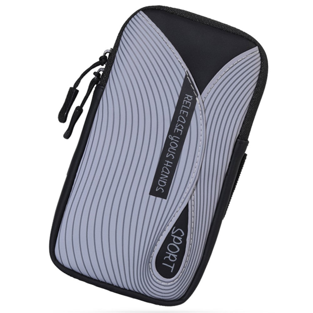 Cell Phone Armband for 6.8'' Phone PU Leather + Polyester Sweatproof Sports Arm Pouch Bag with Adjustable Elastic Band