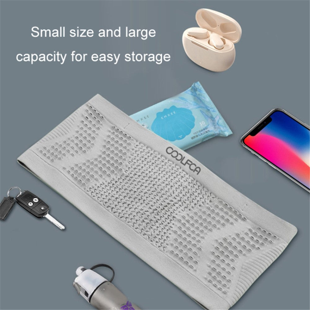 COOLFCA Outdoor Running Anti-Slip Waist Bag Breathable Elastic Phone Pouch, Size: 14x60cm, for 50-90cm Waist