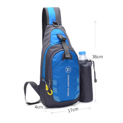 JUNLETU Men Women Chest Bag Nylon Single Shoulder Crossbody Bag with Detachable Bottle Bag
