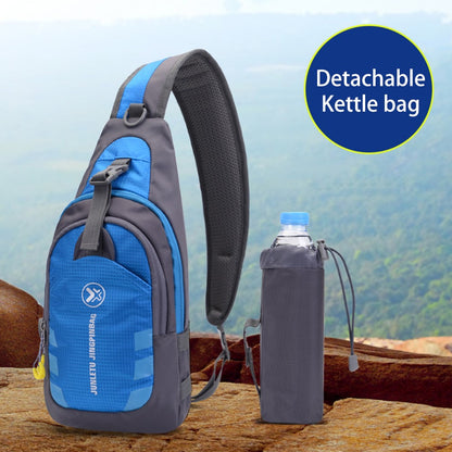 JUNLETU Men Women Chest Bag Nylon Single Shoulder Crossbody Bag with Detachable Bottle Bag