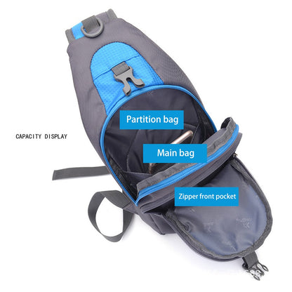 JUNLETU Men Women Chest Bag Nylon Single Shoulder Crossbody Bag with Detachable Bottle Bag