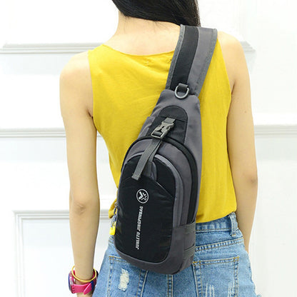 JUNLETU Men Women Chest Bag Nylon Single Shoulder Crossbody Bag with Detachable Bottle Bag