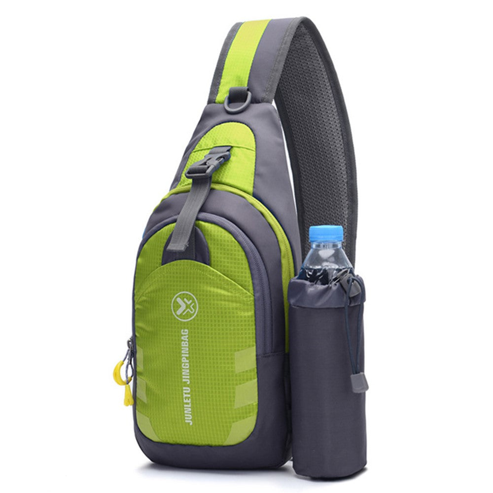 JUNLETU Men Women Chest Bag Nylon Single Shoulder Crossbody Bag with Detachable Bottle Bag