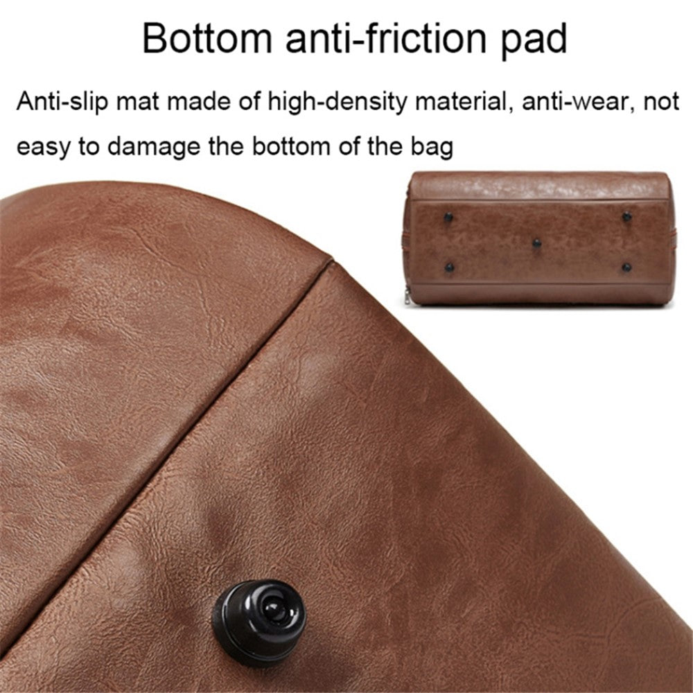 PU Leather Men Suit Storage Bag Large Capacity Waterproof Travel Luggage Tote Crossbody Bag