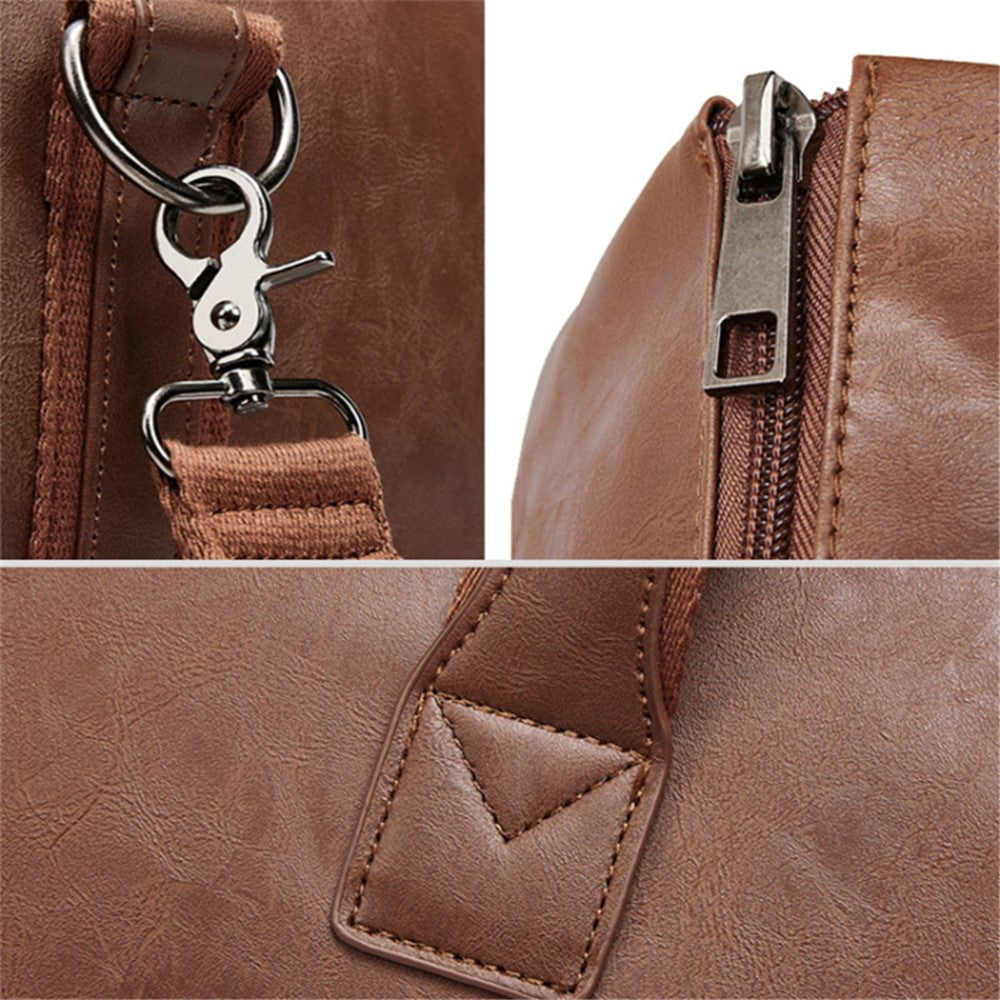 PU Leather Men Suit Storage Bag Large Capacity Waterproof Travel Luggage Tote Crossbody Bag