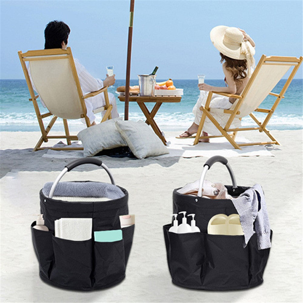 WD3-132 Foldable Storage Basket Oxford Cloth Portable Carrying Basket for Beach Picnic Gardening Tool