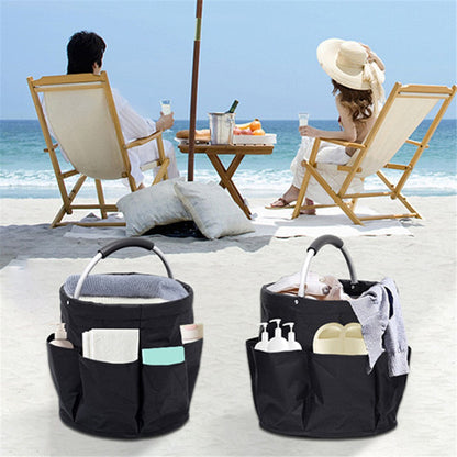 WD3-132 Foldable Storage Basket Oxford Cloth Portable Carrying Basket for Beach Picnic Gardening Tool