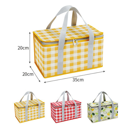 Outdoor Picnic Bag Thickened Aluminum Film 600D Oxford Cloth Insulation Food Drink Storage Bag
