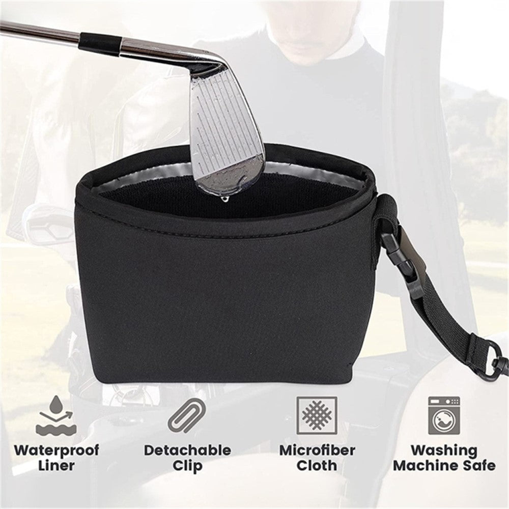Golf Club Ball Waterproof Cleaning Bag Golf Club Groove Cleaner with Detachable Buckle