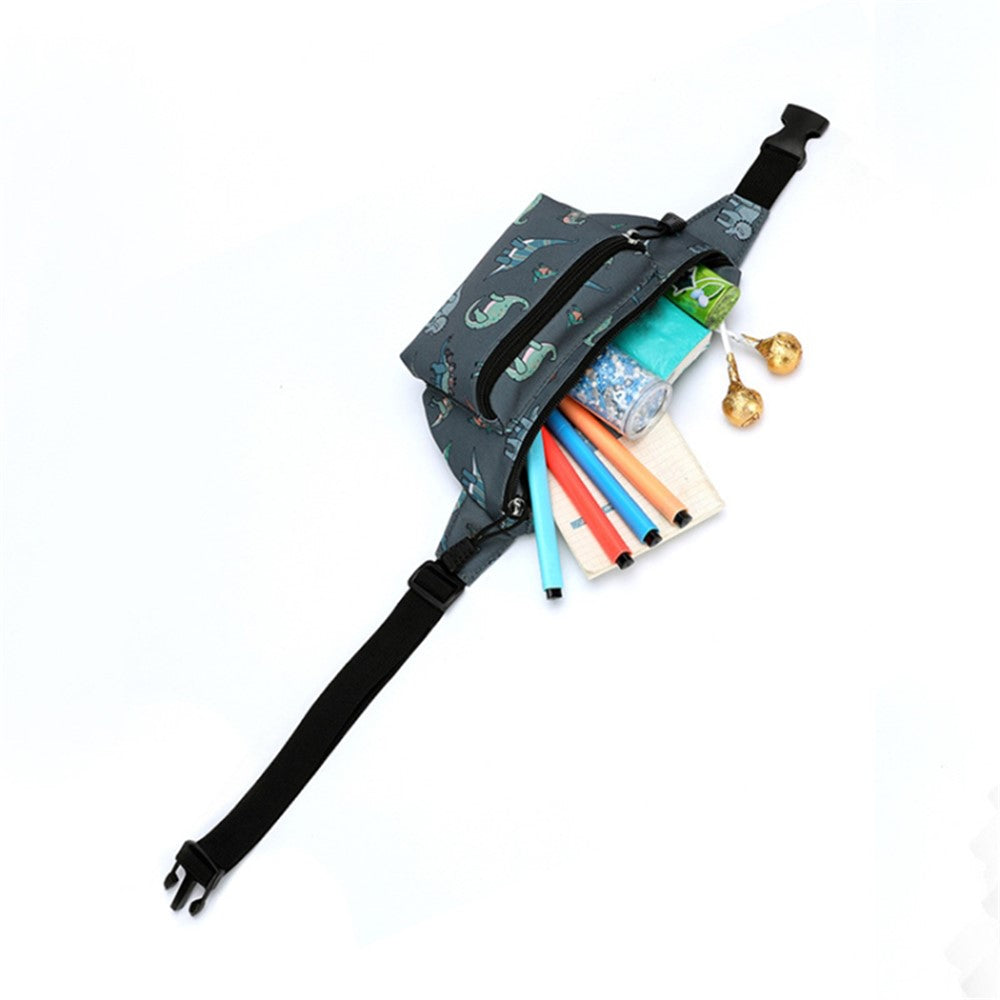Cartoon Pattern Kids Waist Pack Adjustable Strap Oxford Cloth Children Chest Pouch Bumbag