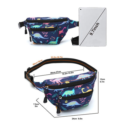 Cartoon Pattern Kids Waist Pack Adjustable Strap Oxford Cloth Children Chest Pouch Bumbag