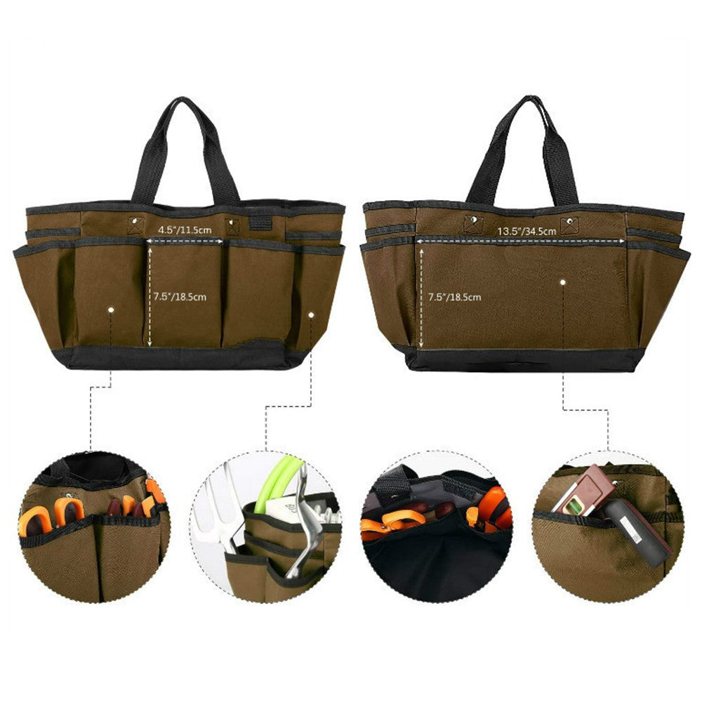 KG0050 Gardening Tool Storage Bag Oxford Cloth Multiple Pockets Plant Tool Kit Tote