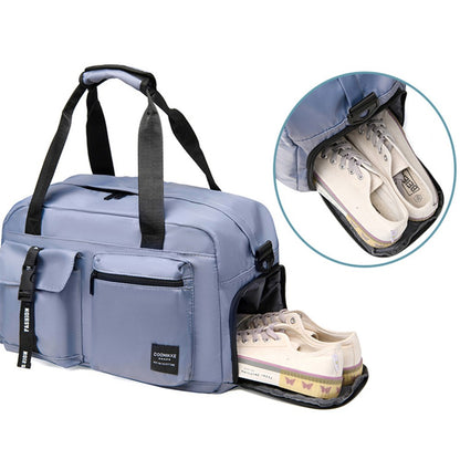Dry Wet Separation Gym Bag Waterproof Oxford Cloth Travel Tote Bag with Shoes Compartment