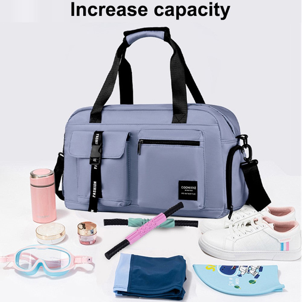 Dry Wet Separation Gym Bag Waterproof Oxford Cloth Travel Tote Bag with Shoes Compartment