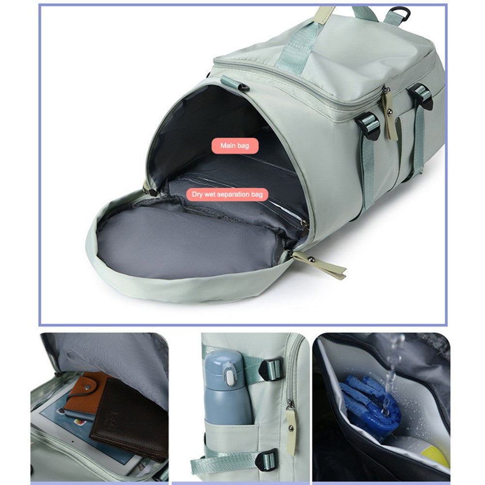 Travel Backpack Oxford Cloth Gym Bag Luggage with Shoes Compartment for Swimming Hiking
