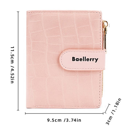 BAELLERRY N8327 Fashion Stone Texture PU Leather Women Bi-fold Short Wallet