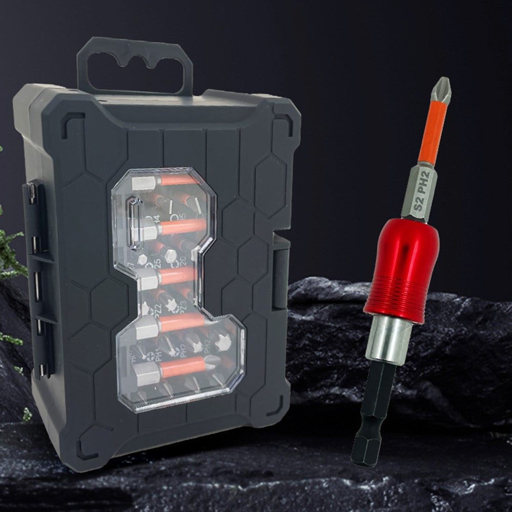 38Pcs / Set S2 Alloy Steel Screwdriver Bits Manual Repairing Screwdriver Bits Socket Kit with Storage Box
