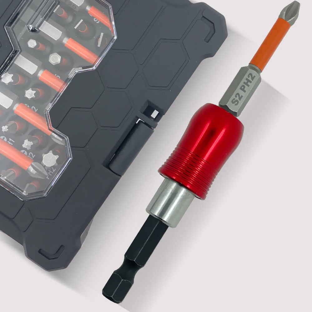 38Pcs / Set S2 Alloy Steel Screwdriver Bits Manual Repairing Screwdriver Bits Socket Kit with Storage Box
