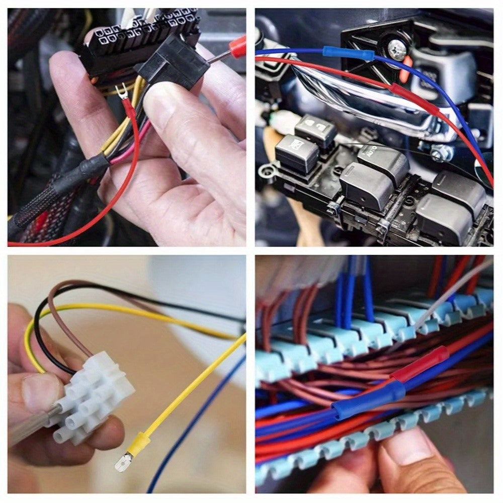 102Pcs Pre-Insulated Ring Terminals Assorted Kit Cold Press Electrical Wire Crimp Connectors