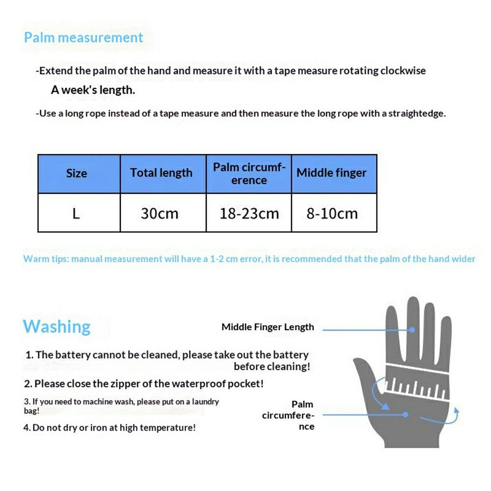 Electric Heated Gloves with 2x 5000mAh Battery 3 Temperature Control 60-65°C Waterproof Touchscreen Winter Thermal Mittens for Skiing Cycling