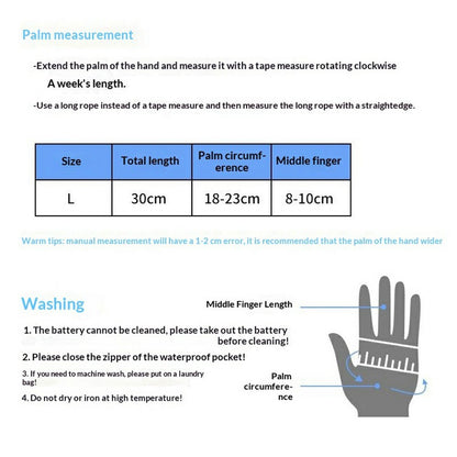 Electric Heated Gloves with 2x 5000mAh Battery 3 Temperature Control 60-65°C Waterproof Touchscreen Winter Thermal Mittens for Skiing Cycling