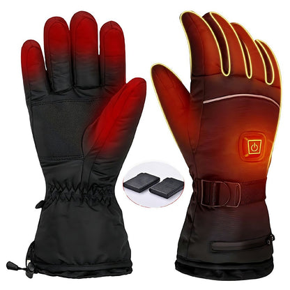 Electric Heated Gloves with 2x 5000mAh Battery Touchscreen Waterproof Rechargeable Warm Gloves for Winter Outdoor