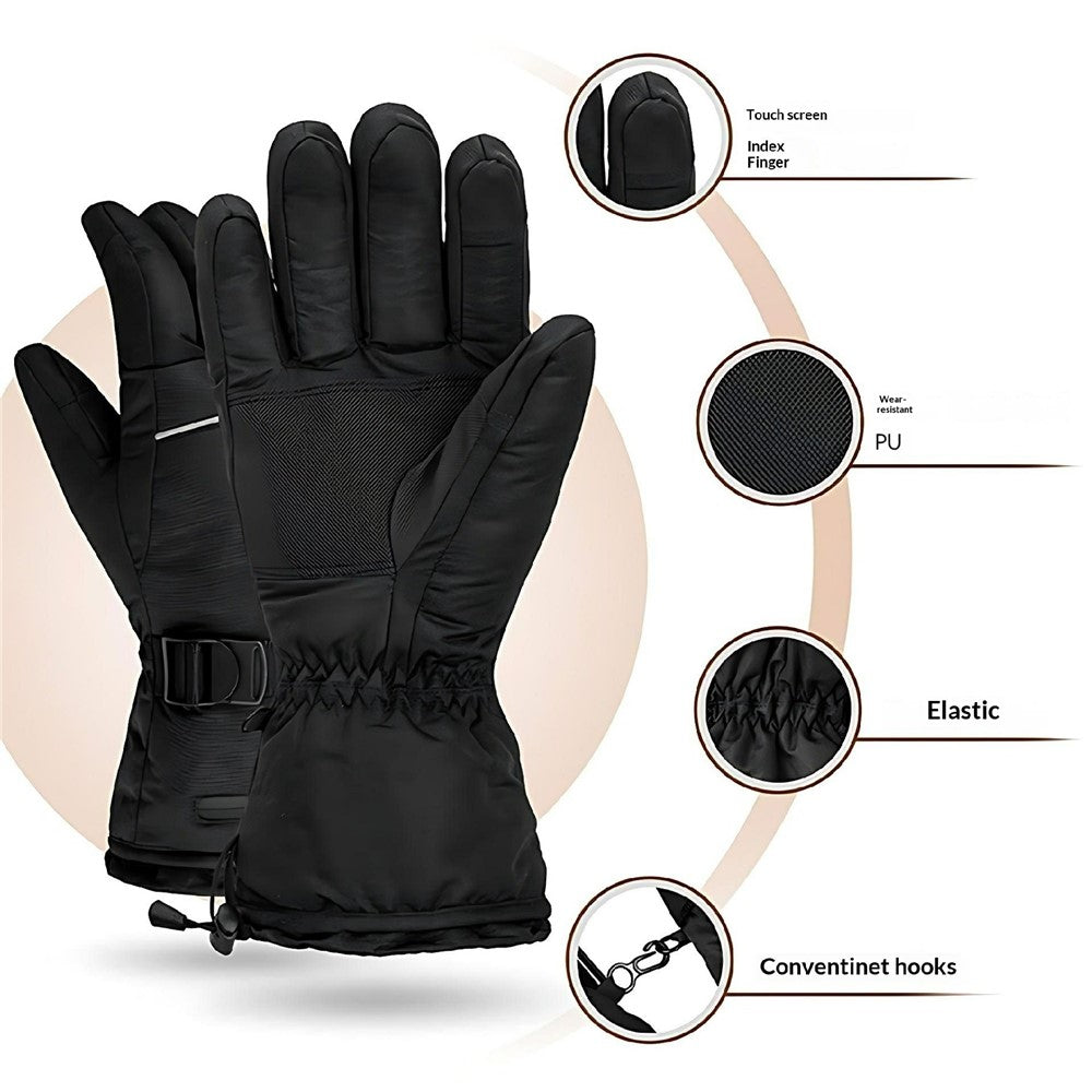 Electric Heated Gloves with 2x 5000mAh Battery Touchscreen Waterproof Rechargeable Warm Gloves for Winter Outdoor