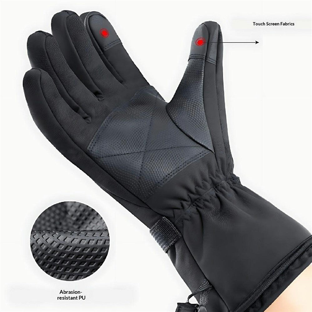 Electric Heated Gloves with 2x 5000mAh Battery Touchscreen Waterproof Rechargeable Warm Gloves for Winter Outdoor