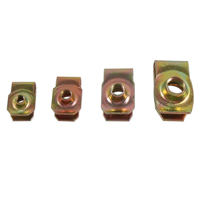 A7507 100PCS M4 M5 M6 M8 B-Nut Color Zinc Tension Reed Screws Car Connection Tools Assortment Kit with Plastic Box