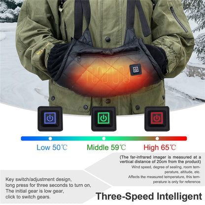 Electric Hand Warmer Rechargeable Heated Hand Muff with 3 Heat Modes Portable Graphene Hand Warmer Bag for Winter Outdoor Hunting Camping Football Golf