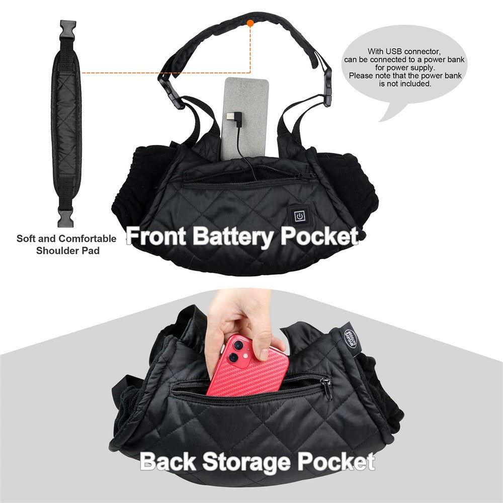 Electric Hand Warmer Rechargeable Heated Hand Muff with 3 Heat Modes Portable Graphene Hand Warmer Bag for Winter Outdoor Hunting Camping Football Golf