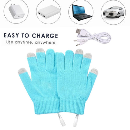1 Pair Winter Heated Riding Gloves USB Charging Warm Hand Gloves for Outdoor Activities Constant Temperature Windproof Mittens