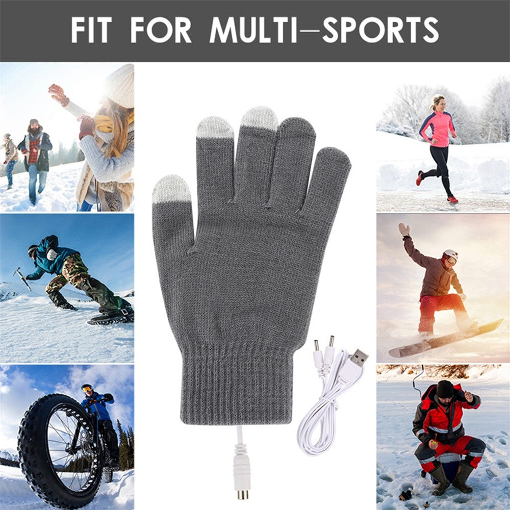 1 Pair Winter Heated Riding Gloves USB Charging Warm Hand Gloves for Outdoor Activities Constant Temperature Windproof Mittens