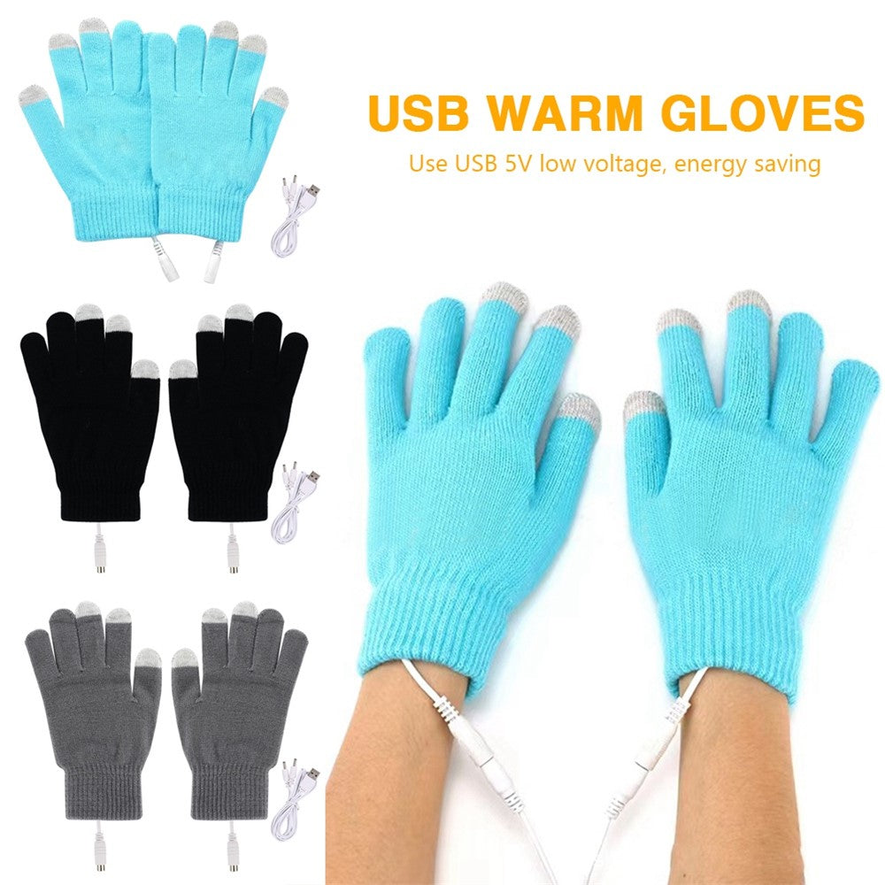 1 Pair Winter Heated Riding Gloves USB Charging Warm Hand Gloves for Outdoor Activities Constant Temperature Windproof Mittens