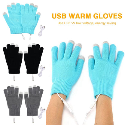 1 Pair Winter Heated Riding Gloves USB Charging Warm Hand Gloves for Outdoor Activities Constant Temperature Windproof Mittens