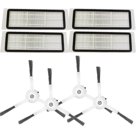 4PCS Side Brush + 4PCS Filters Kit for Robo Rock S5 S6 Xiaowa E2 E3 E4 Xiaomi 1 1S Vacuum Cleaner