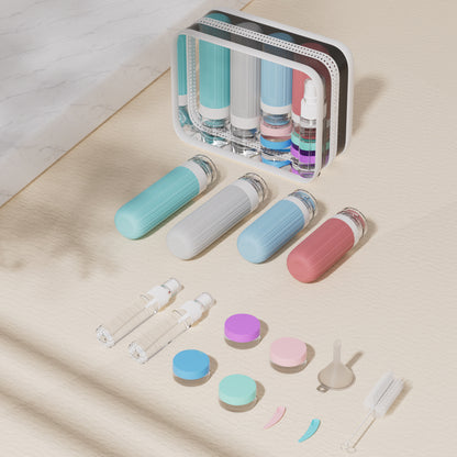 Leak Proof Travel Silicone Bottles Set 60ml 90ml Portable Containers for Shampoo Body Wash