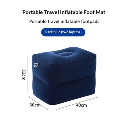 Double Layer PVC Flocked Inflatable Footrest Cushion Portable Foot Rest Air Pillow for Travel Office