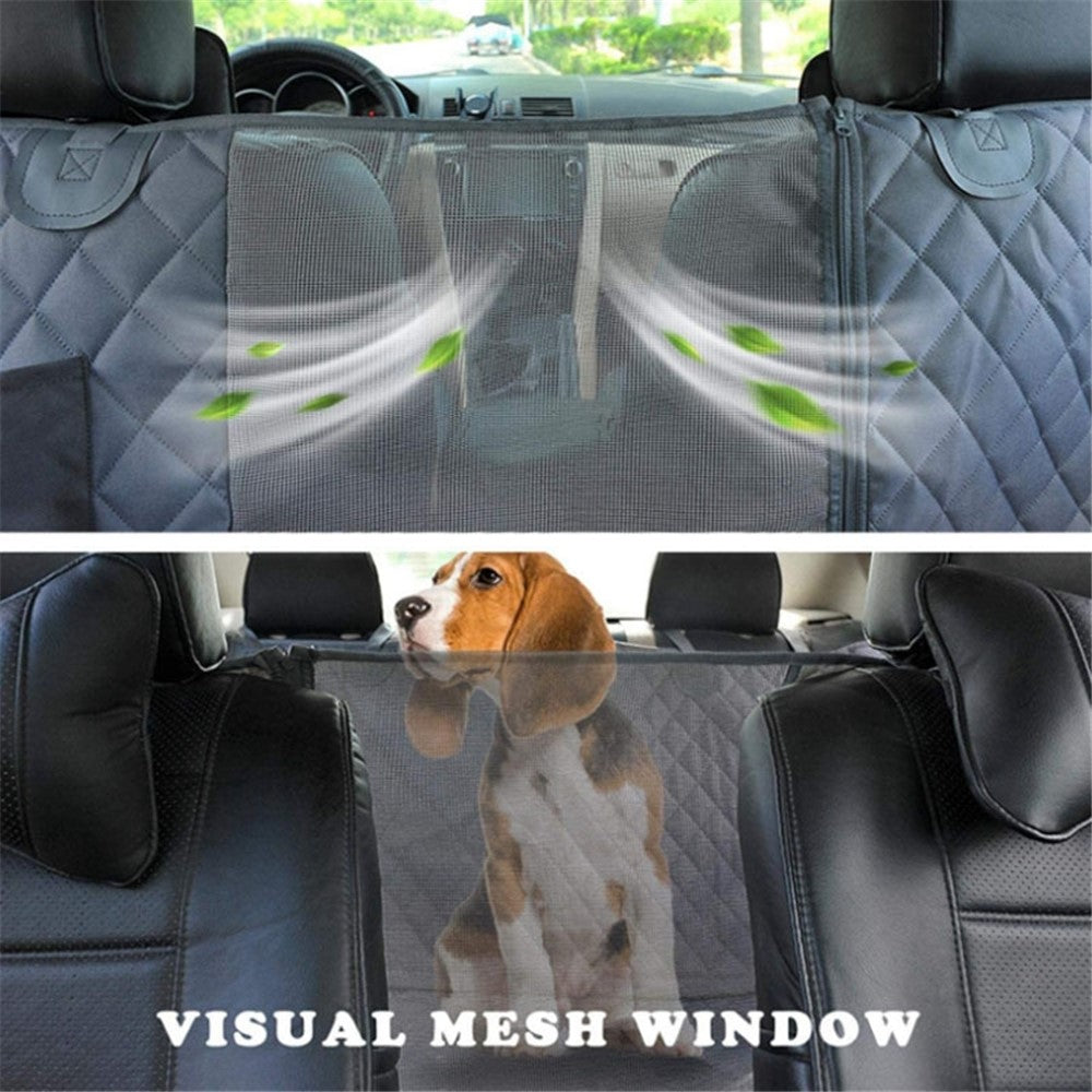 cwd007 Dog Car Seat Cover Splash-proof Dog Seat Cover Nonslip Dog Hammock  Anti-scratch Protection Cover for Cars Back Seat with 2 Pockets