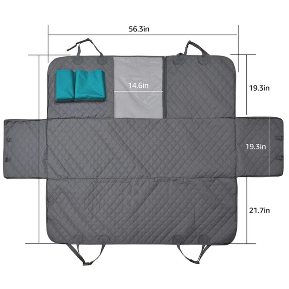 cwd007 Dog Car Seat Cover Splash-proof Dog Seat Cover Nonslip Dog Hammock  Anti-scratch Protection Cover for Cars Back Seat with 2 Pockets