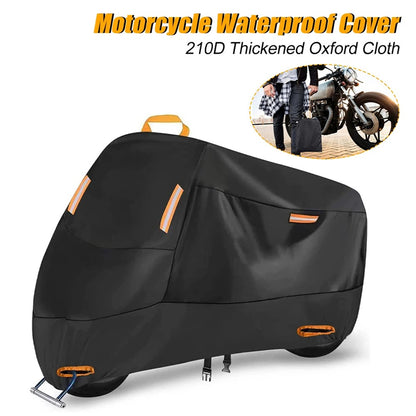 L: 220x95x110cm Motorcycle 210D Oxford Cloth Cover Sun-Proof Rain-Proof Motorbike Cover Protector
